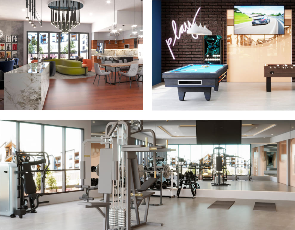 3-Story Clubhouse Meet your neighbors, host a private gathering, or simply relax in our versatile, multi-level clubhouse built for connection and celebration.